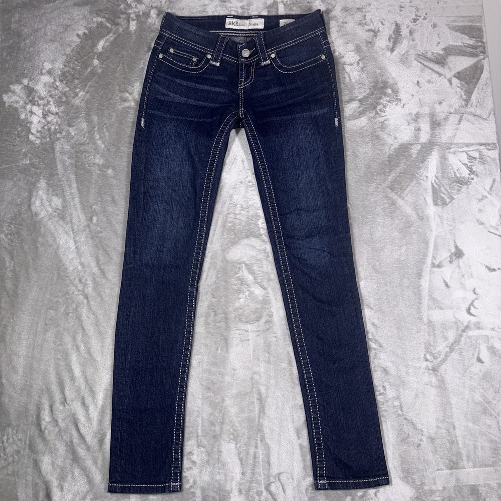 BKE Women's Jeans 24x33‎ Dark Blue Skinny Stella Jeans Low Rise Classic Cowgirl
